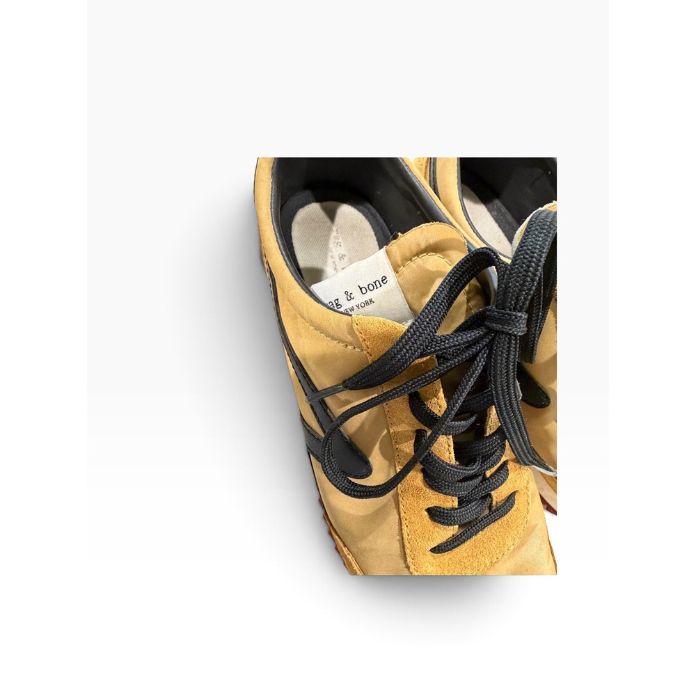 Rag & Bone Retro Runner Sneakers Mustard Yellow Suede Nylon W9.5 - Picture 10 of 16